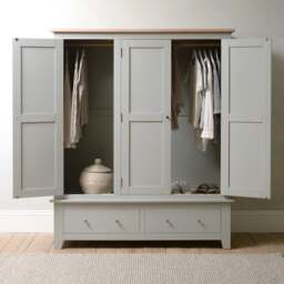 Triple Wardrobe - Chester Dove Grey - The Cotswold Company - thumbnail 3