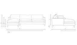 Chaise Extra Large Left Hand - Cream - House Weave - Jackson - The Cotswold Company - thumbnail 5