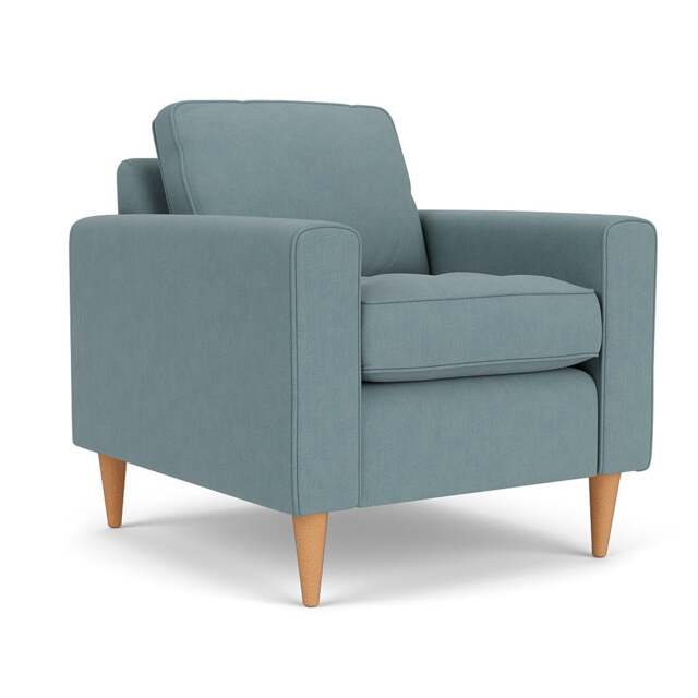 Armchair - Sky blue - House Linen Mix - Saxon - The Cotswold Company - image 1