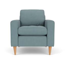 Armchair - Sky blue - House Linen Mix - Saxon - The Cotswold Company - thumbnail 2
