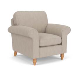 Armchair - Natural - Luxury Italian Linen - Hurley - The Cotswold Company