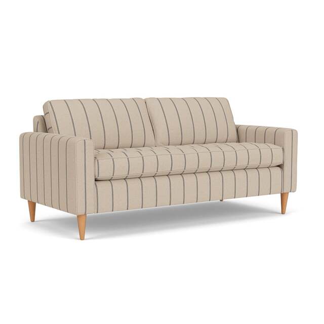 3 Seater Sofa - Charcoal - Compton Stripe - Saxon - The Cotswold Company - image 1