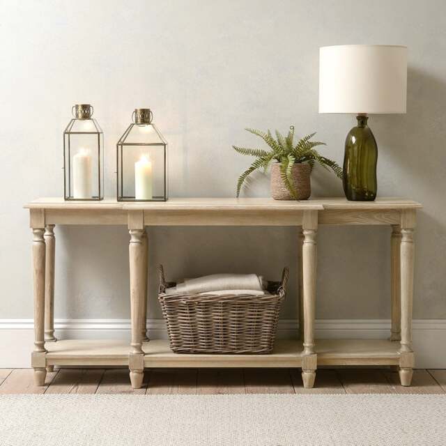 Camille Limewash Oak Large Console Table - The Cotswold Company - image 1