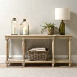 Camille Limewash Oak Large Console Table - The Cotswold Company