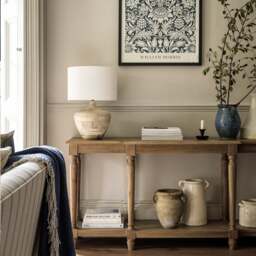 Camille Limewash Oak Large Console Table - The Cotswold Company - thumbnail 2