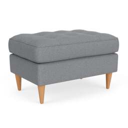 Foot Stool - Blue Marl - House Weave - Saxon Small - The Cotswold Company