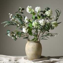 Faux Flower Arrangement White Lilac and Queen Anne Lace - The Cotswold Company - thumbnail 1