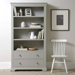 Chantilly Pebble Grey Large Bookcase - The Cotswold Company