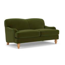 Large 2 Seater Sofa - Forest Green - Matt Velvet - Ashbee - The Cotswold Company