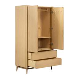 Winson Light Oak Double Wardrobe - The Cotswold Company - thumbnail 6