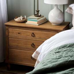 Elkstone Mellow Oak Large 3 Drawer Bedside Table - The Cotswold Company - thumbnail 2