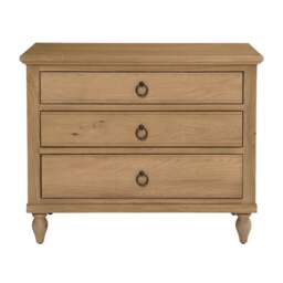 Elkstone Mellow Oak Large 3 Drawer Bedside Table - The Cotswold Company - thumbnail 3