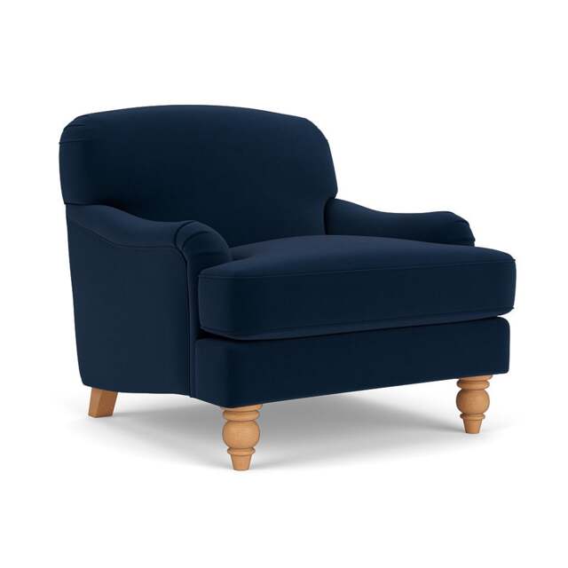 Armchair - Deep blue - Matt Velvet - Ashbee - The Cotswold Company - image 1
