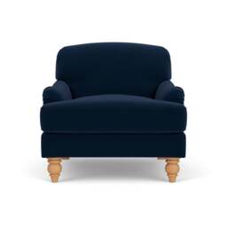 Armchair - Deep blue - Matt Velvet - Ashbee - The Cotswold Company - thumbnail 2