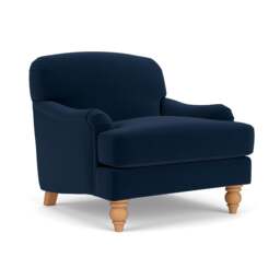 Armchair - Deep blue - Matt Velvet - Ashbee - The Cotswold Company