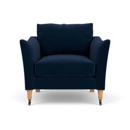 Armchair - Deep blue - Matt Velvet - Robinson - The Cotswold Company - thumbnail 2