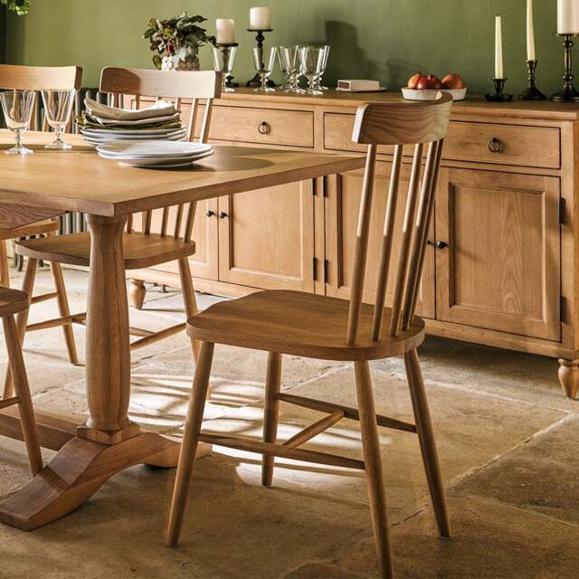 Spindleback Dining Chair - Elkstone Mellow Oak - The Cotswold Company - image 1