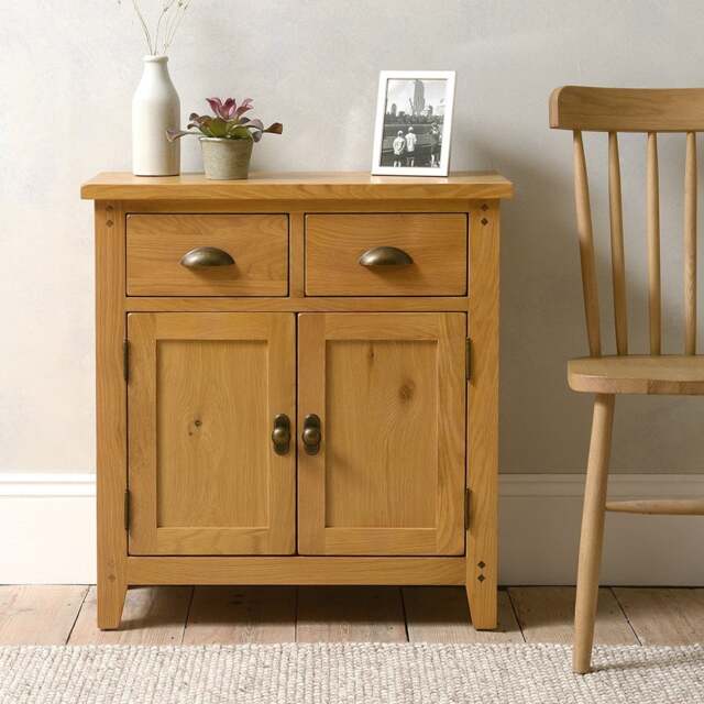 Oakland Rustic Oak Extra Small Sideboard - The Cotswold Company - image 1