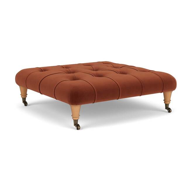 Foot Stool - Brick - Matt Velvet - Amelia - The Cotswold Company - image 1