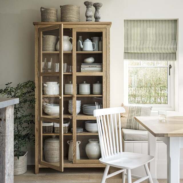 Glass Display Cabinet - Inglesham Whitewash Oak - The Cotswold Company - image 1