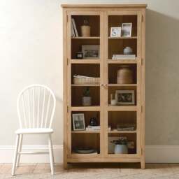 Glass Display Cabinet - Inglesham Whitewash Oak - The Cotswold Company - thumbnail 2