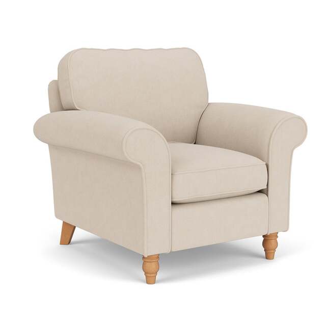 Armchair - Lily White - House Linen Mix - Hurley - The Cotswold Company - image 1