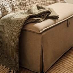 Herringbone Woven Throw Green 140x190cm - Home Accessories - The Cotswold Company - thumbnail 1