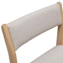 Upholstered Dining Chairs Oakridge, Sold as Pair, Curved Back, Mid-Century Style, Blonde Oak - The Cotswold Company - thumbnail 7