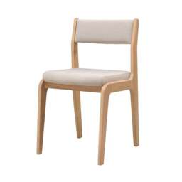 Upholstered Dining Chairs Oakridge, Sold as Pair, Curved Back, Mid-Century Style, Blonde Oak - The Cotswold Company - thumbnail 6
