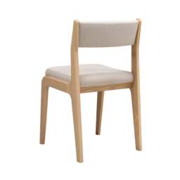Upholstered Dining Chairs Oakridge, Sold as Pair, Curved Back, Mid-Century Style, Blonde Oak - The Cotswold Company - thumbnail 5