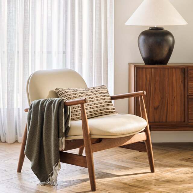 Leather Lounge Chair - Halford Walnut - The Cotswold Company - image 1