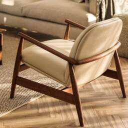 Leather Lounge Chair - Halford Walnut - The Cotswold Company - thumbnail 3