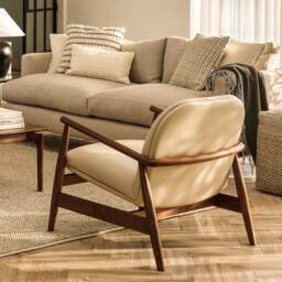 Leather Lounge Chair - Halford Walnut - The Cotswold Company - thumbnail 2