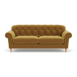 4 Seater Sofa - Mustard - Matt Velvet - Chapman - The Cotswold Company - thumbnail 2