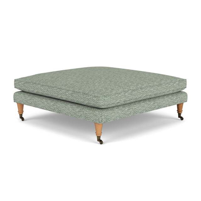 Foot Stool - Lake - Herringbone Weave - Taylor Small - The Cotswold Company - image 1