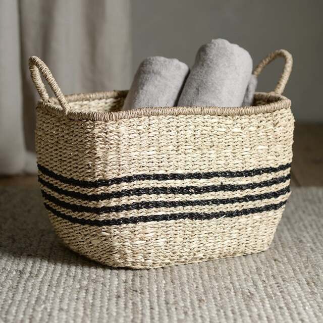 Palm Leaf Seagrass Storage Basket - Large - Home Accessories - The Cotswold Company - image 1