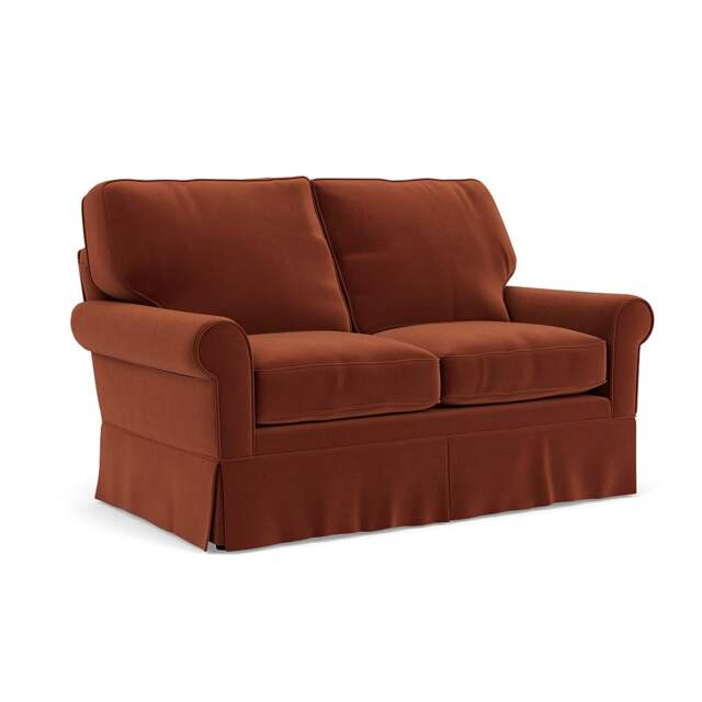 2 Seater Sofa - Brick - Matt Velvet - Dawson - The Cotswold Company - image 1