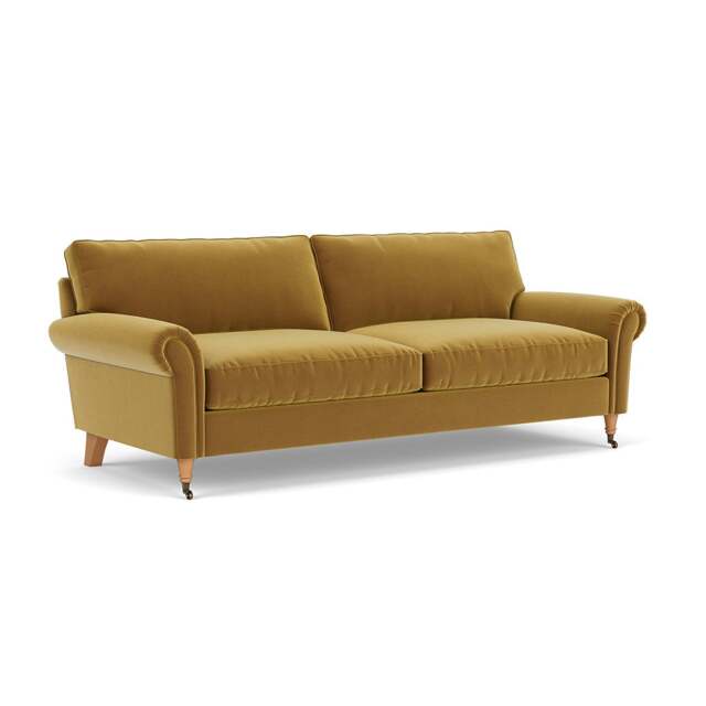 4 Seater Sofa - Mustard - Matt Velvet - Osbourne - The Cotswold Company - image 1