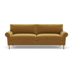 4 Seater Sofa - Mustard - Matt Velvet - Osbourne - The Cotswold Company - thumbnail 2