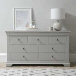 7 Drawer Wide Chest - Chantilly Pebble Grey - The Cotswold Company - thumbnail 1