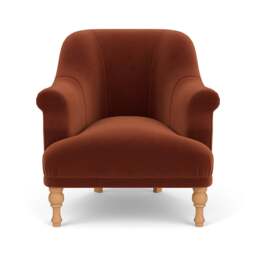 Armchair - Brick - Matt Velvet - Everett - The Cotswold Company - thumbnail 2