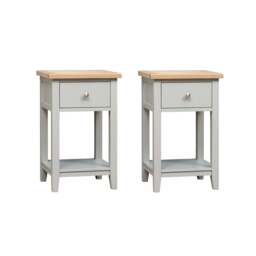 Pair of 1 Drawer Bedside Tables - Chester Dove Grey - The Cotswold Company - thumbnail 2