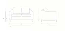 2 Seater Sofa - Charcoal - Compton Stripe - Watson - The Cotswold Company - thumbnail 4