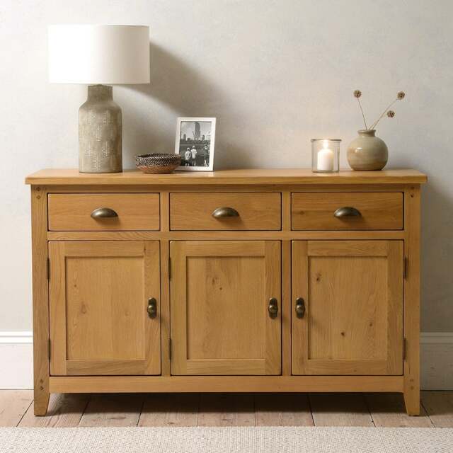 Oakland Rustic Oak Large Sideboard - The Cotswold Company - image 1