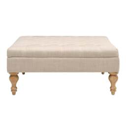 Clover Buttoned Coffee Table - Stone Linen - The Cotswold Company - thumbnail 4
