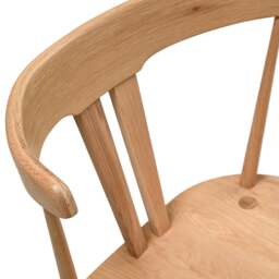 Solid Oak Dining Chair Hilcot, Curved Backrest, Everyday Comfort, White, Natural Wood Grain - The Cotswold Company - thumbnail 7