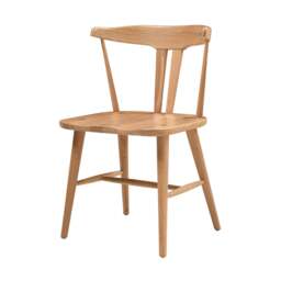 Solid Oak Dining Chair Hilcot, Curved Backrest, Everyday Comfort, White, Natural Wood Grain - The Cotswold Company - thumbnail 5