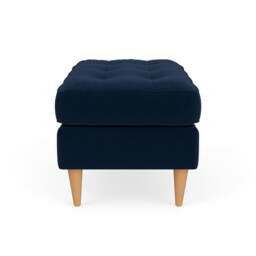Foot Stool - Deep blue - Matt Velvet - Saxon Small - The Cotswold Company - thumbnail 3
