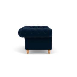 Large 2 Seater Sofa - Deep blue - Matt Velvet - Harris Chesterfield - The Cotswold Company - thumbnail 3