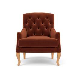Armchair - Brick - Matt Velvet - Olivia - The Cotswold Company - thumbnail 2